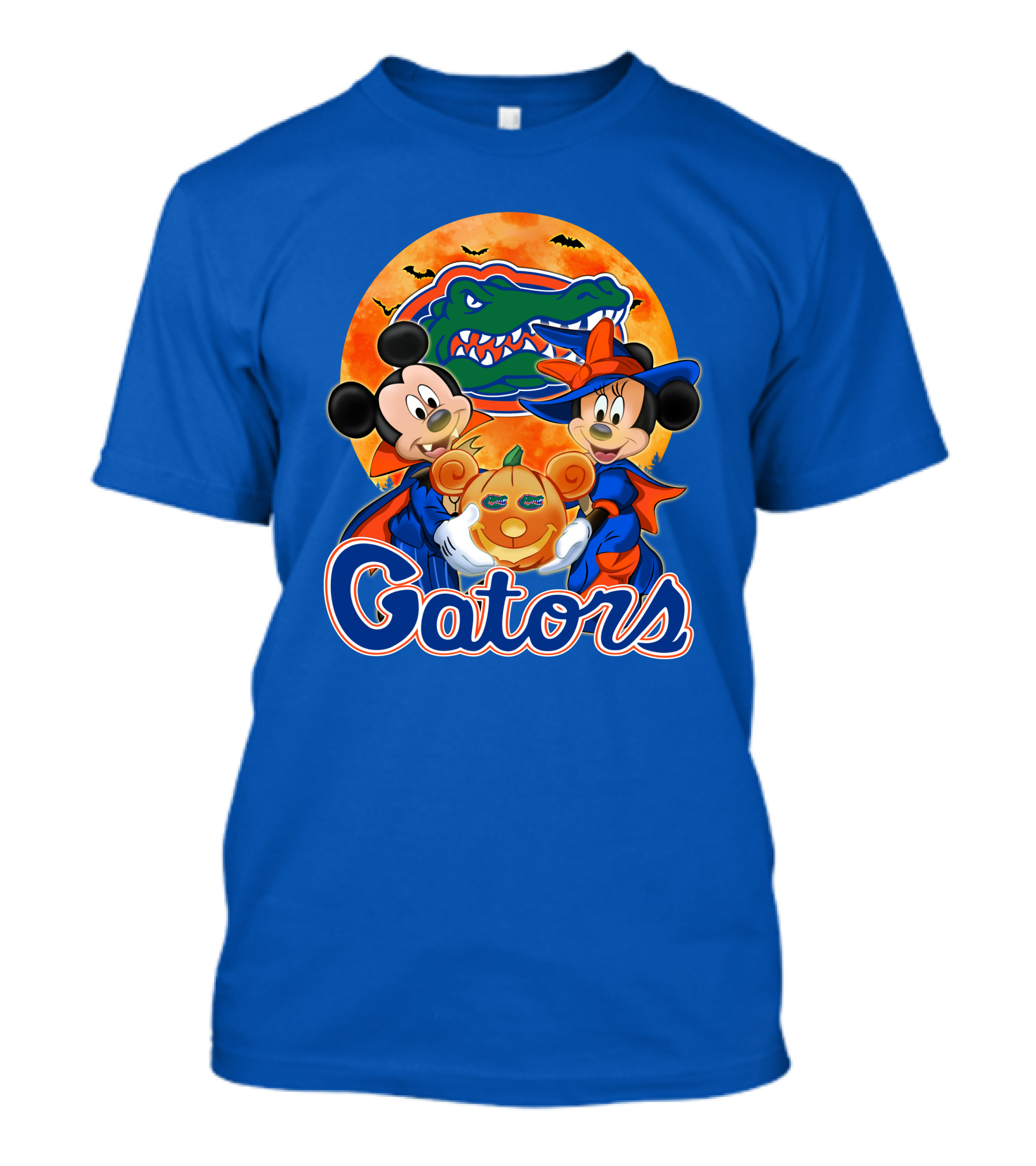 Florida Gators Mickey Mouse And Minnie Mouse Halloween Pumpkin T-Shirt
