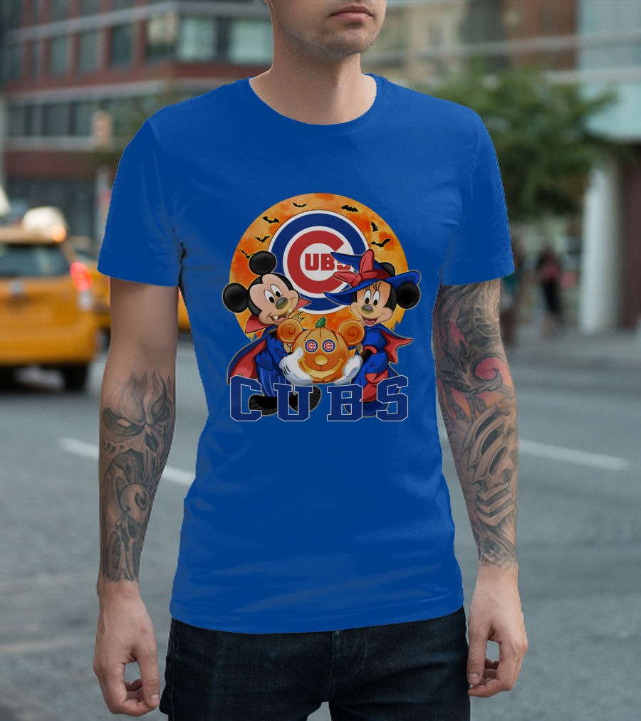 Chicago Cubs Mickey Mouse Minnie Mouse Halloween Pumpkin Magic T-Shirt