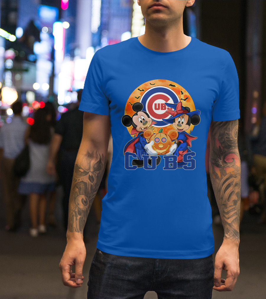 Chicago Cubs Mickey Mouse Minnie Mouse Halloween Pumpkin Magic T-Shirt