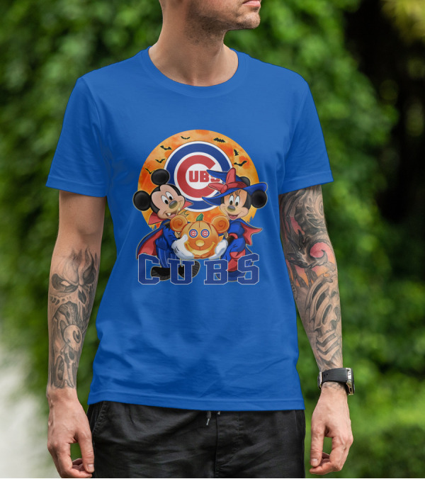 Chicago Cubs Mickey Mouse Minnie Mouse Halloween Pumpkin Magic T-Shirt