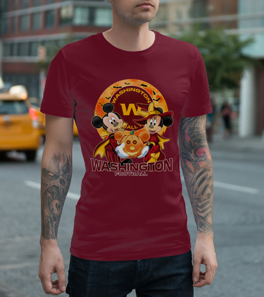 Washington Football Mickey Mouse Minnie Mouse Halloween T-Shirt