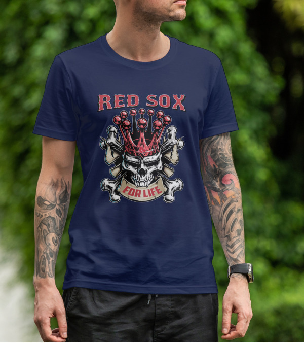Red Sox Skull King For Life T-Shirt