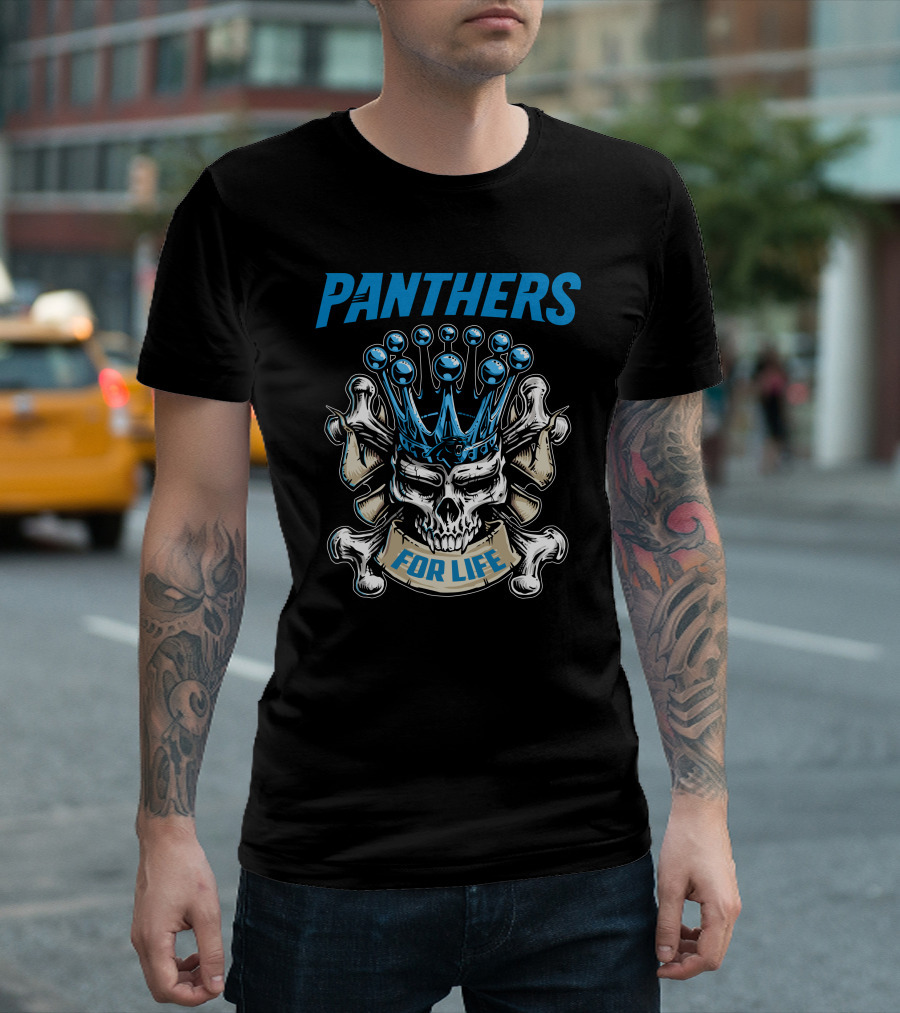 Panthers Skull King For Life T-Shirt