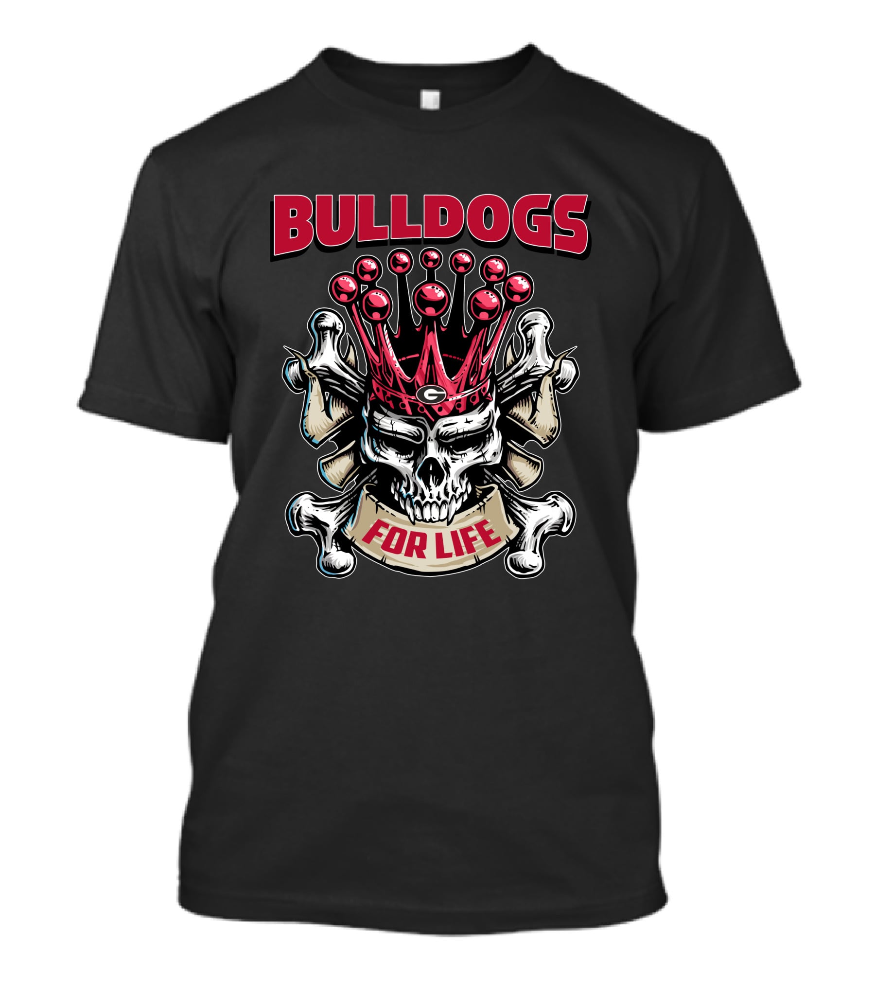 Bulldogs Skull King For Life T-Shirt
