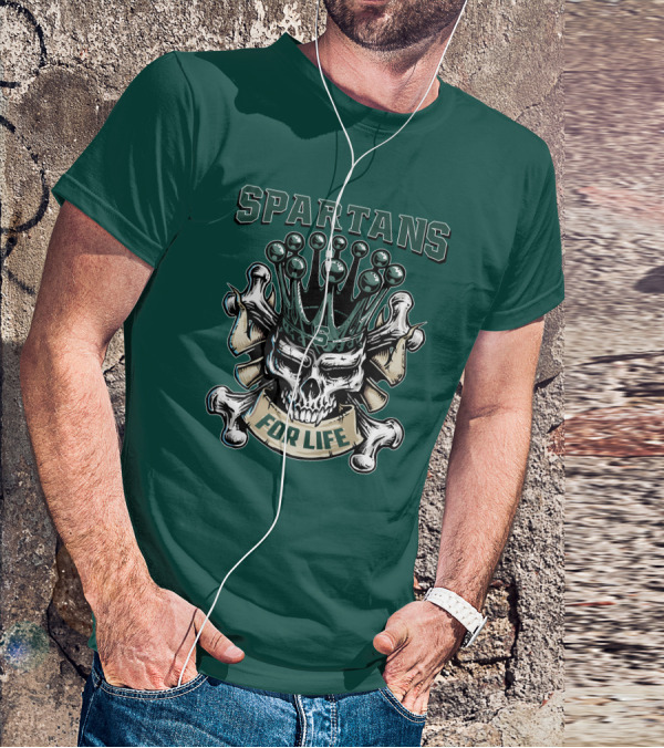 Spartans Skull King Michigan State For Life T-Shirt
