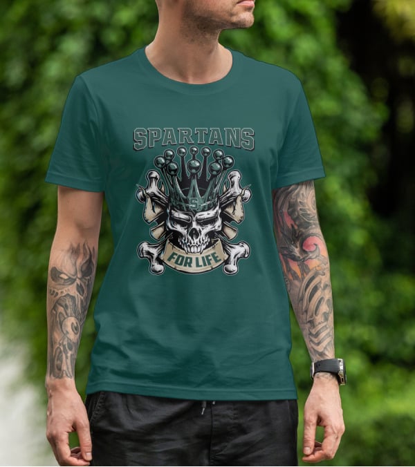 Spartans Skull King Michigan State For Life T-Shirt