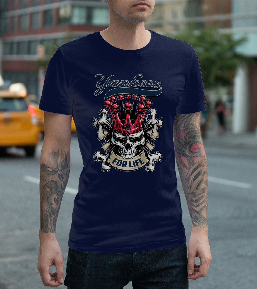 Yankees Skull King Crown For Life T-Shirt