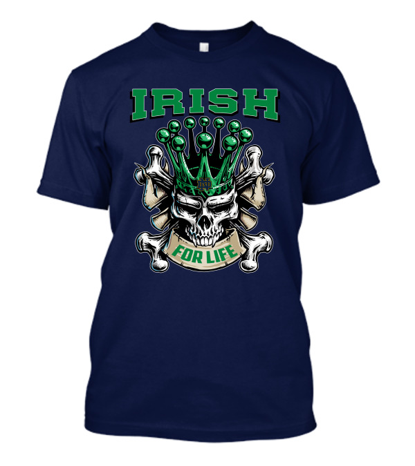 Irish Skull King Notre Dame For Life T-Shirt