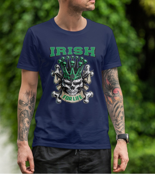Irish Skull King Notre Dame For Life T-Shirt