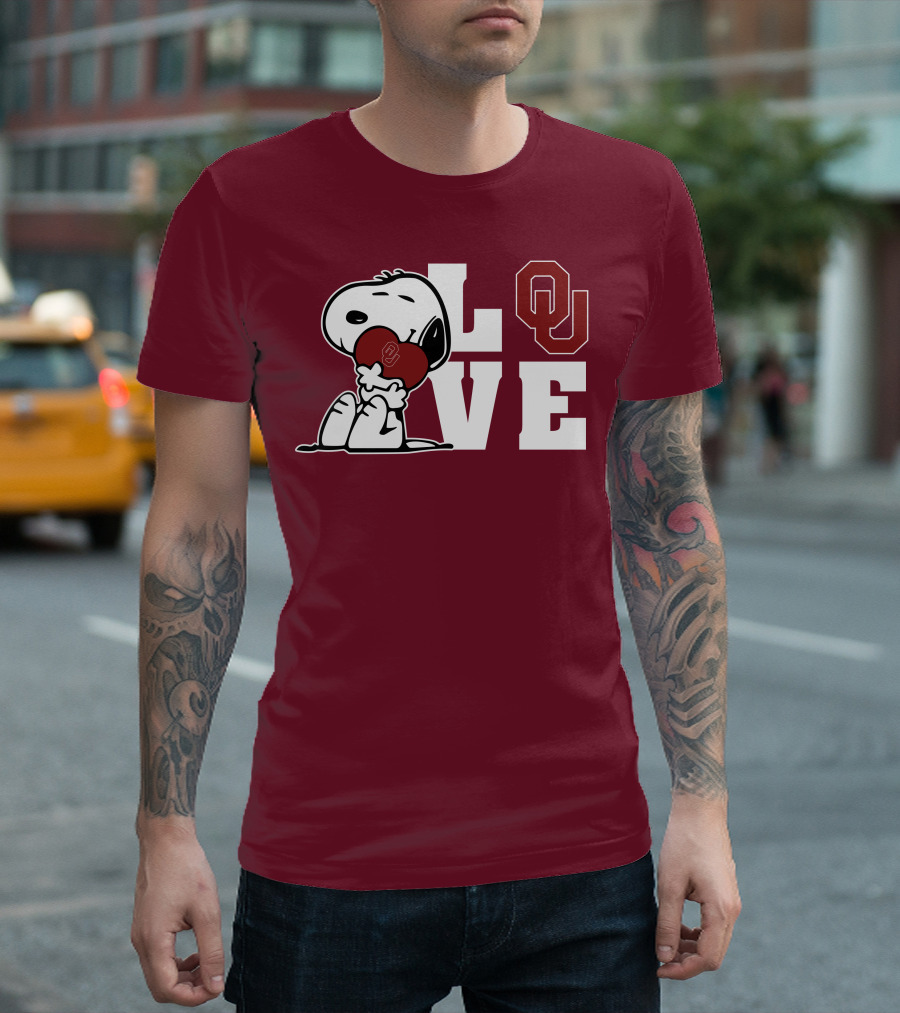 Snoopy Love Ou Oklahoma Sooners T-Shirt