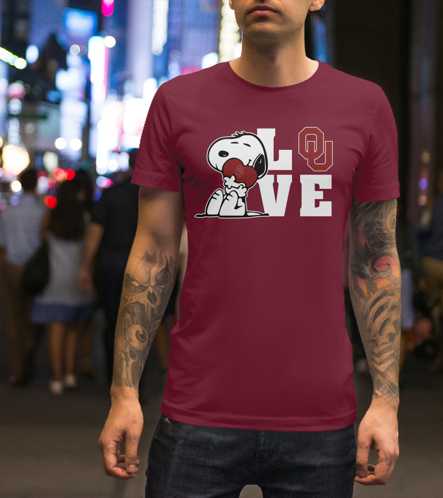 Snoopy Love Ou Oklahoma Sooners T-Shirt