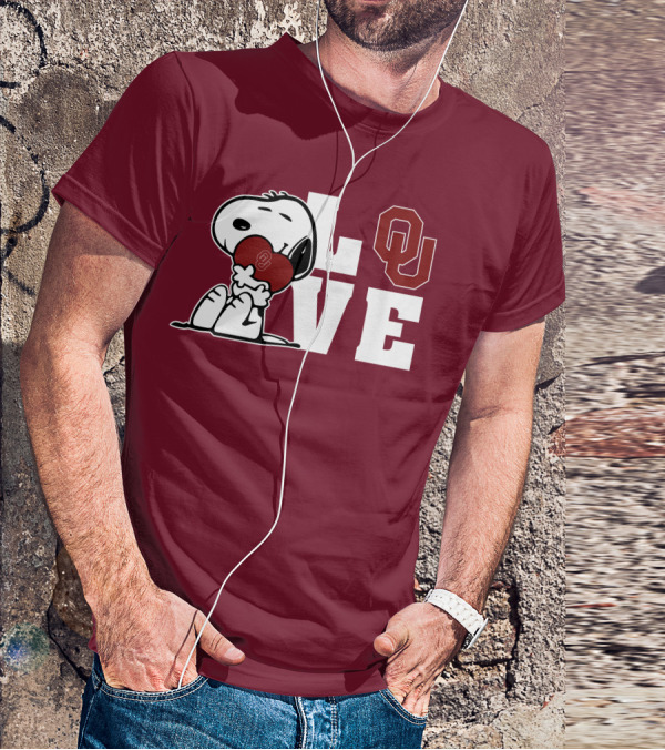 Snoopy Love Ou Oklahoma Sooners T-Shirt