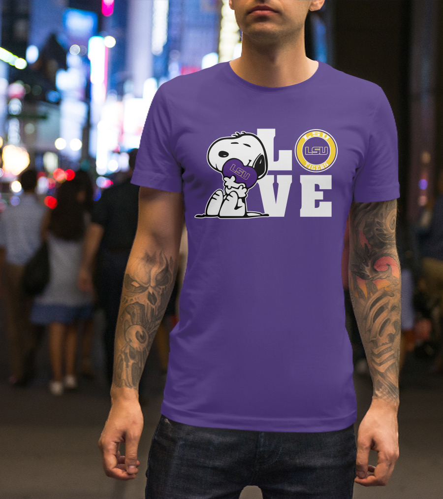 Snoopy Love LSU Tigers LSU T-Shirt