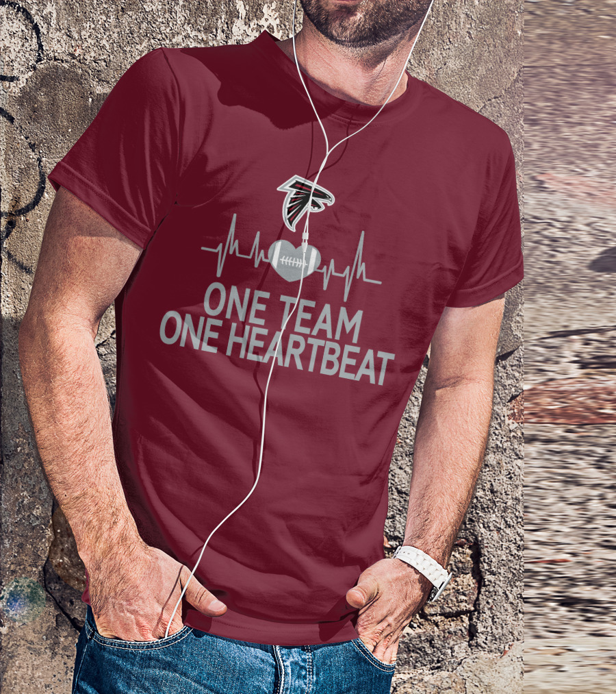 Atlanta Falcons One Team One Heartbeat Football Heartbeat T-Shirt