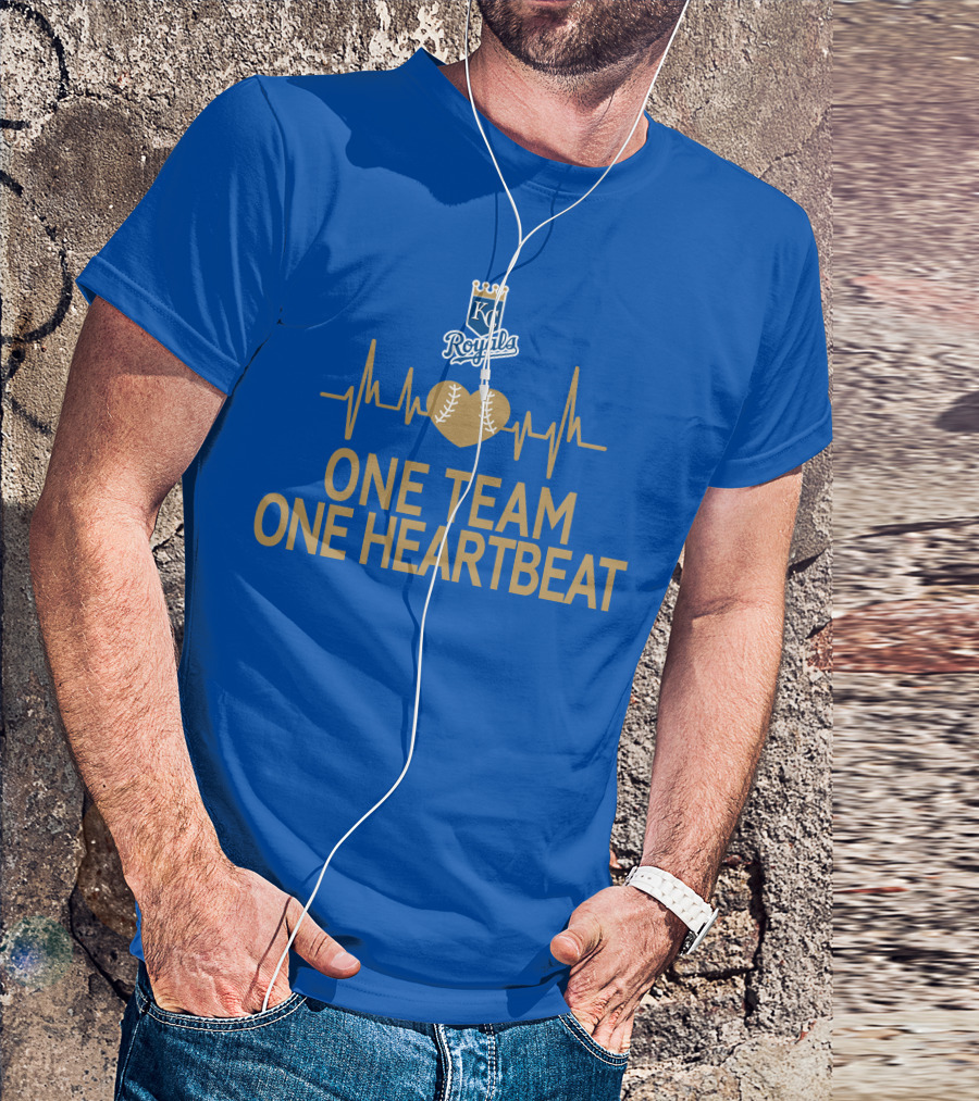 Kansas City Royals Baseball Heartbeat One Team One Heartbeat T-Shirt