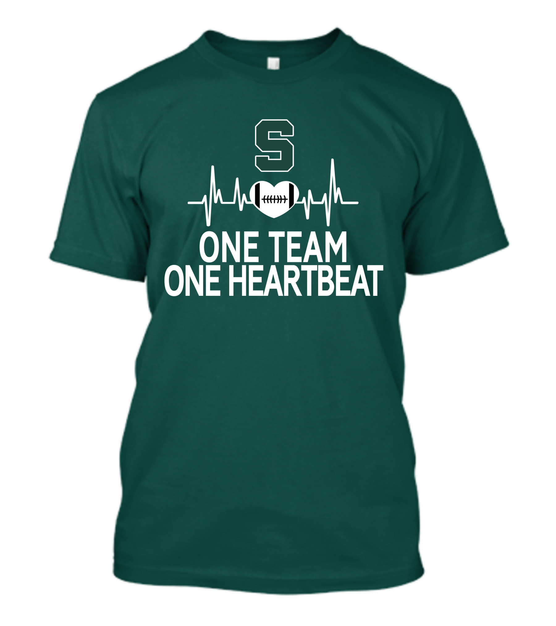 Michigan State Spartans S Logo Football Heartbeat One Team One Heartbeat T-Shirt