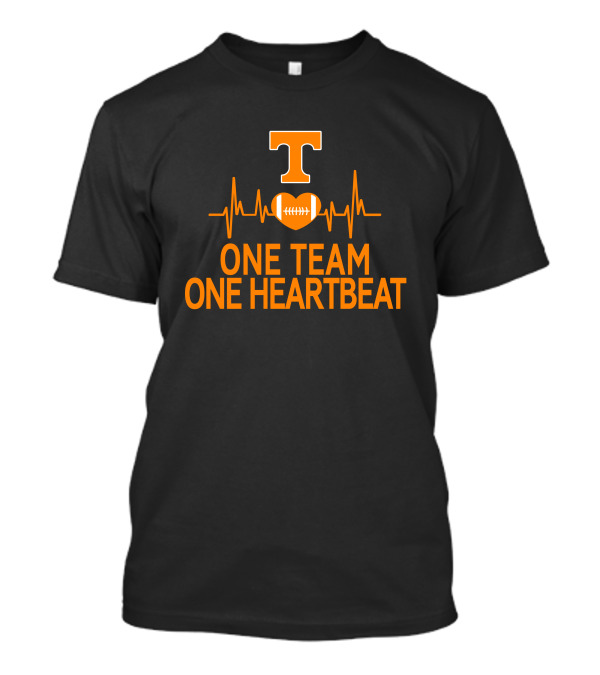 Tennessee Volunteers T Logo Heartbeat Football One Team One Heartbeat T-Shirt