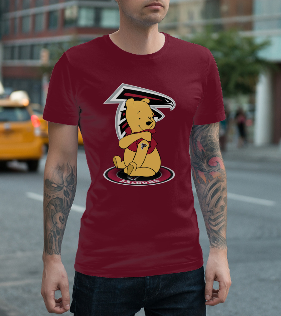 Atlanta Falcons Winnie the Pooh Mascot Crossover T-Shirt
