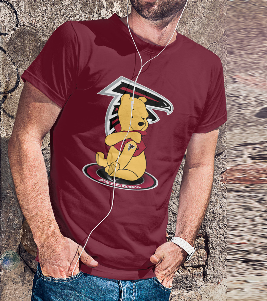 Atlanta Falcons Winnie The Pooh Mascot Crossover T-Shirt