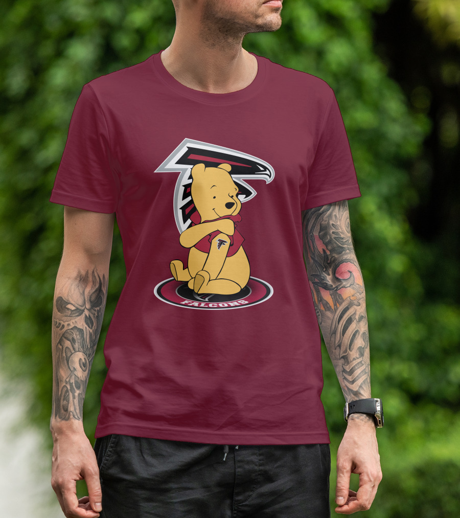 Atlanta Falcons Winnie The Pooh Mascot Crossover T-Shirt