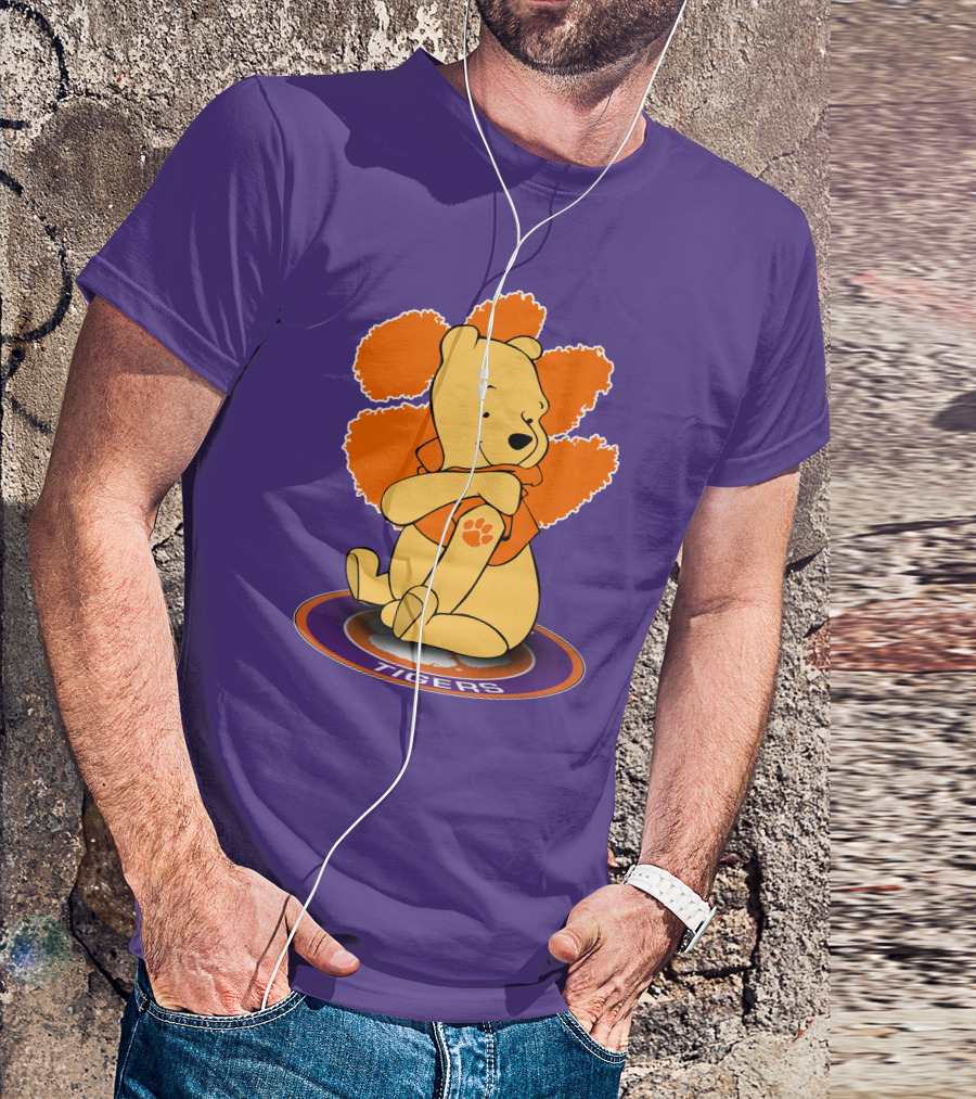 Clemson Tigers Winnie The Pooh Paw Prints T-Shirt