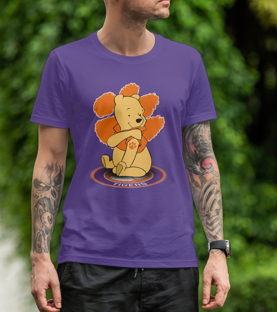 Clemson Tigers Winnie The Pooh Paw Prints T-Shirt