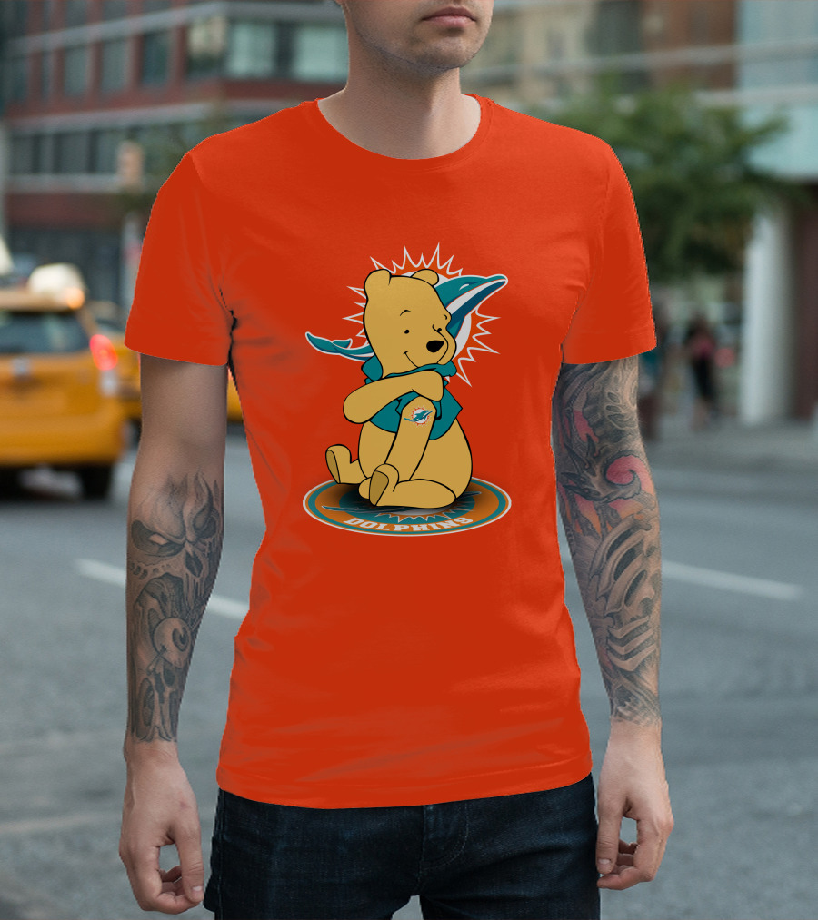 Miami Dolphins Winnie the Pooh NFL Football Crossover T-Shirt