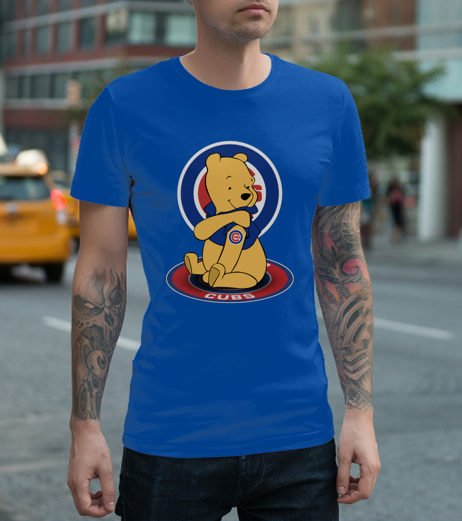 Chicago Cubs Pooh Bear Crossover Logo T-Shirt