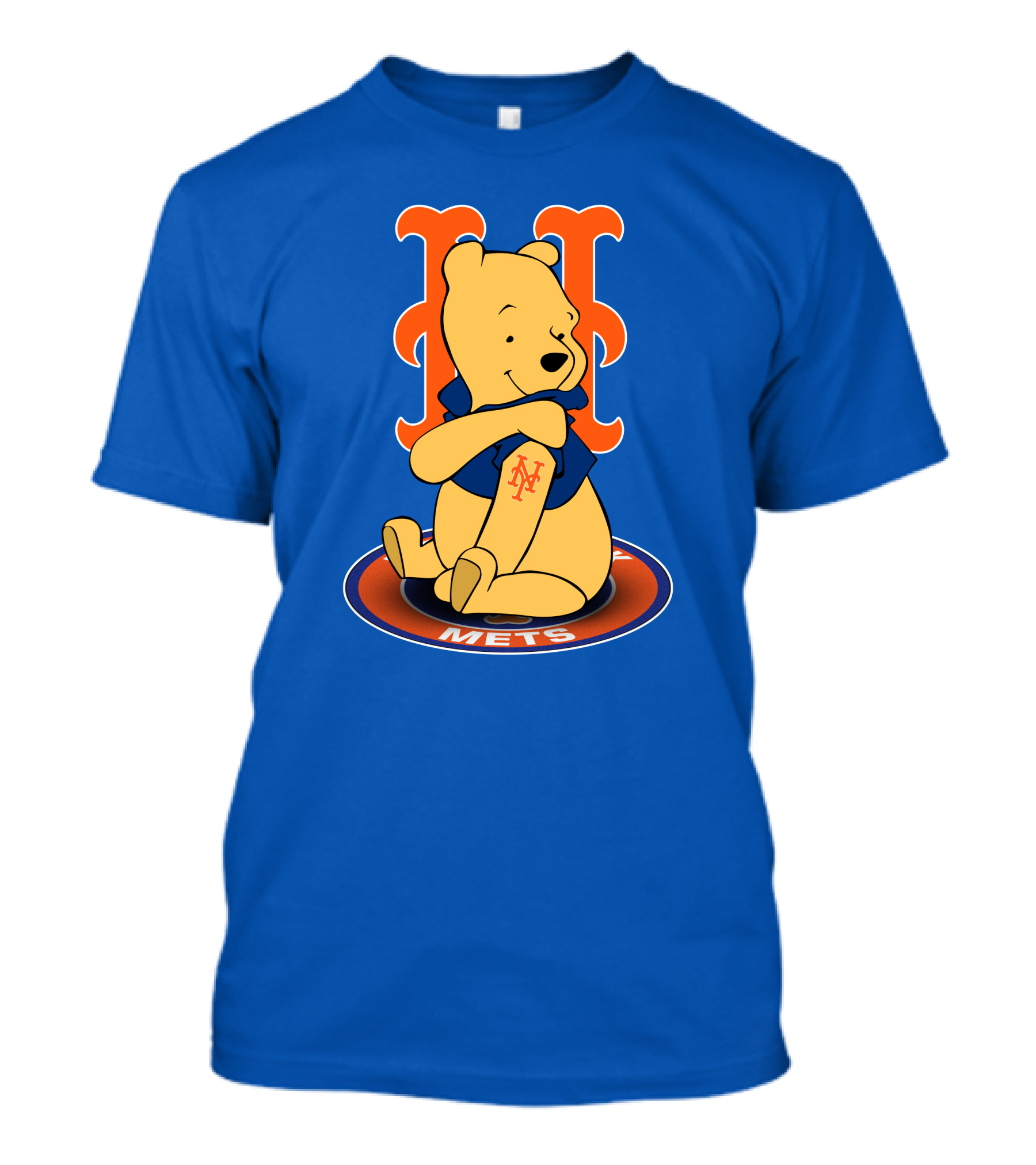 New York Mets Winnie The Pooh MLB Character Crossover T-Shirt