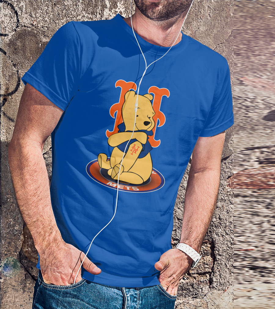 New York Mets Winnie The Pooh MLB Character Crossover T-Shirt