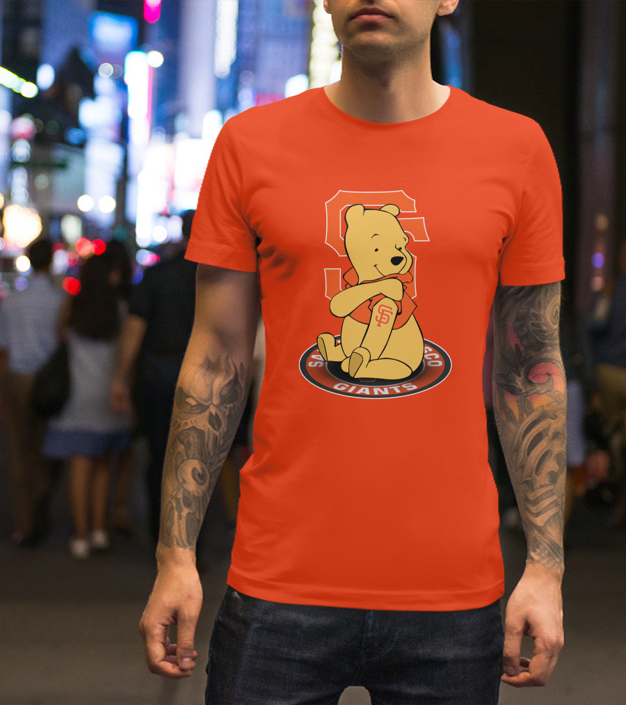 San Francisco Giants Winnie The Pooh Sitting With SF T-Shirt