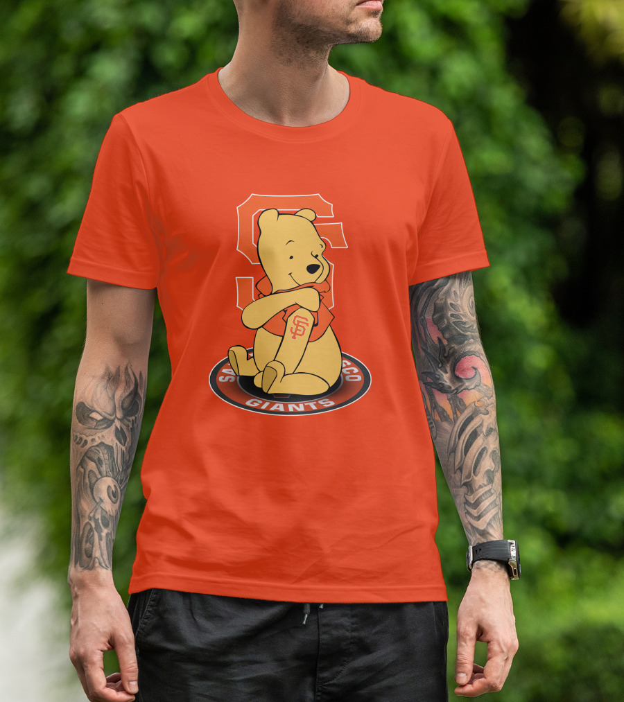 San Francisco Giants Winnie The Pooh Sitting With SF T-Shirt