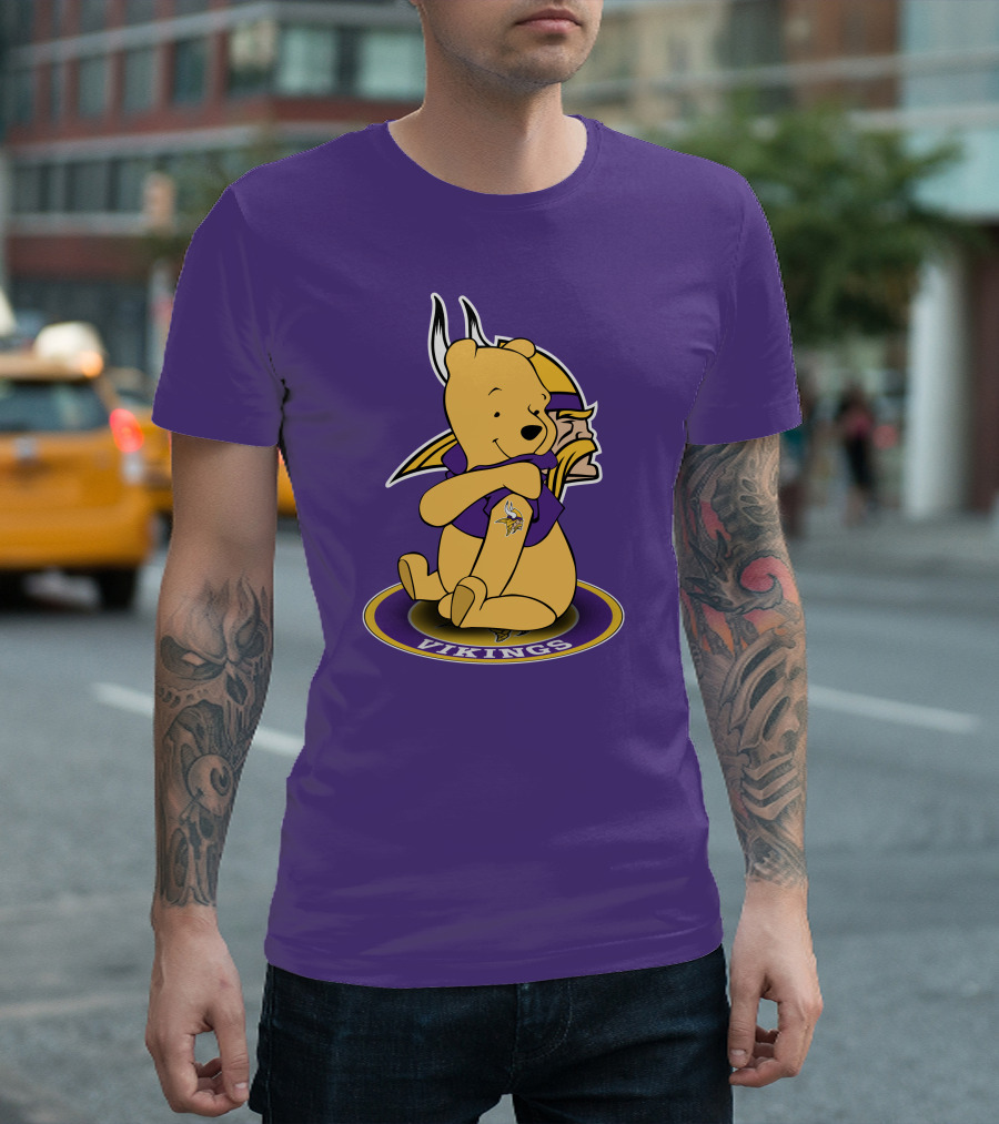 Winnie The Pooh Minnesota Vikings Crossover Fans T-Shirt