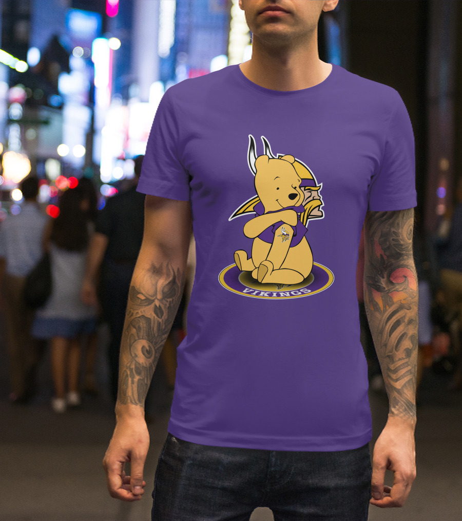 Winnie The Pooh Minnesota Vikings Crossover Fans T-Shirt