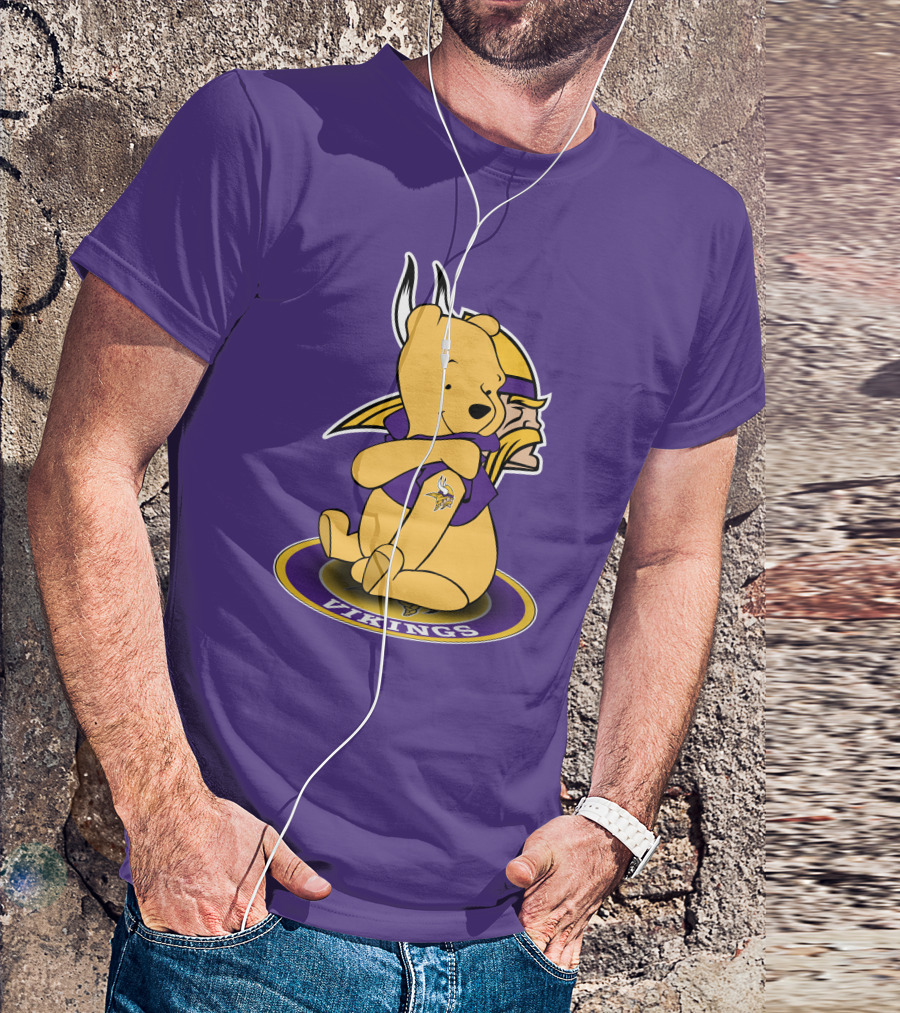 Winnie The Pooh Minnesota Vikings Crossover Fans T-Shirt