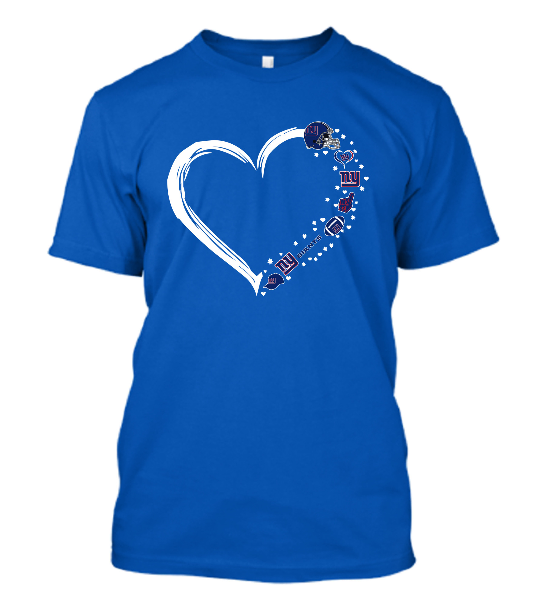 New York Giants Fan Heart Design With Logos And Symbols T-Shirt
