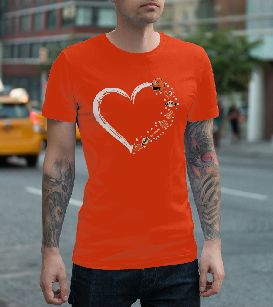San Francisco Giants Heart Love Stars Giants Baseball Fan Giants Hat T-Shirt