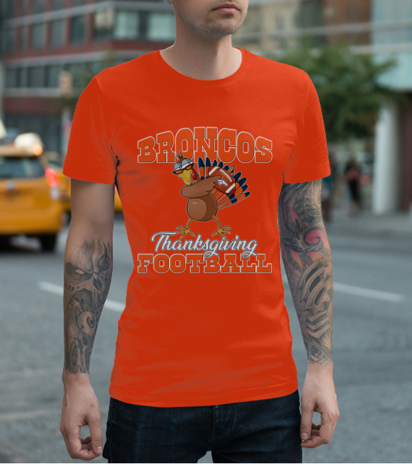 Broncos Thanksgiving Football Turkey T-Shirt