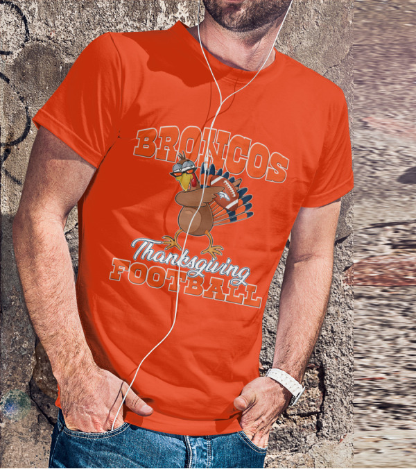 Broncos Thanksgiving Football Turkey T-Shirt