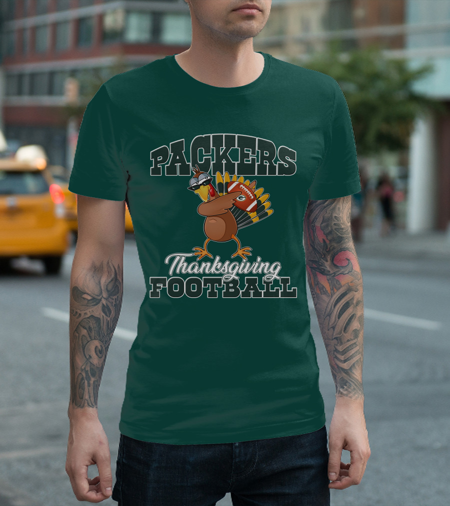 Packers Thanksgiving Football Turkey With Sunglasses T-Shirt