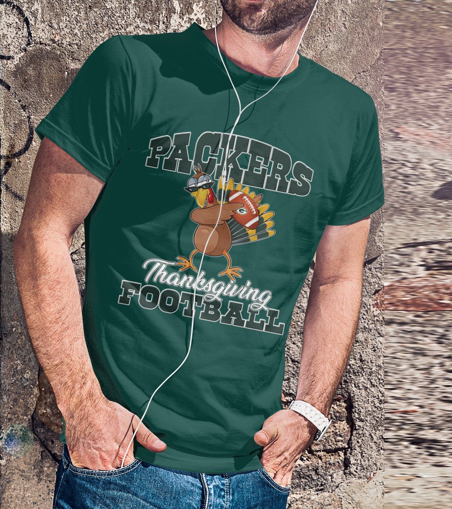 Packers Thanksgiving Football Turkey With Sunglasses T-Shirt