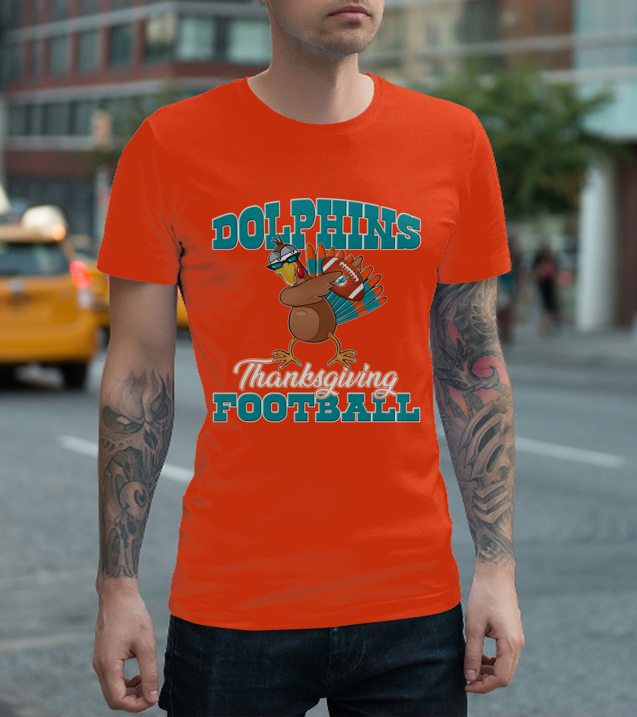 Dolphins Thanksgiving Football Turkey T-Shirt