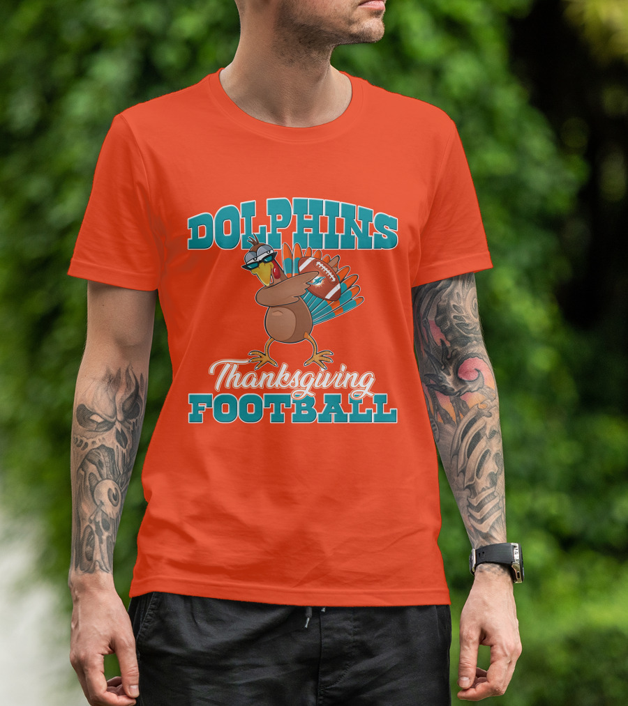 Dolphins Thanksgiving Football Turkey T-Shirt