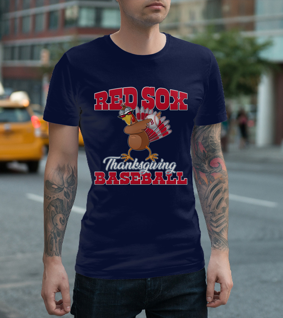 Red Sox Thanksgiving Baseball Turkey T-Shirt