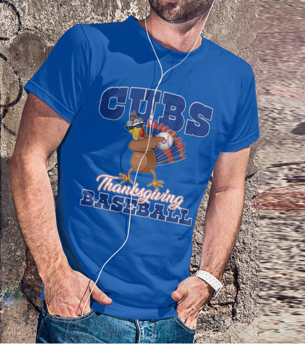 Cubs Thanksgiving Baseball Turkey T-Shirt
