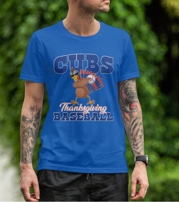Cubs Thanksgiving Baseball Turkey T-Shirt