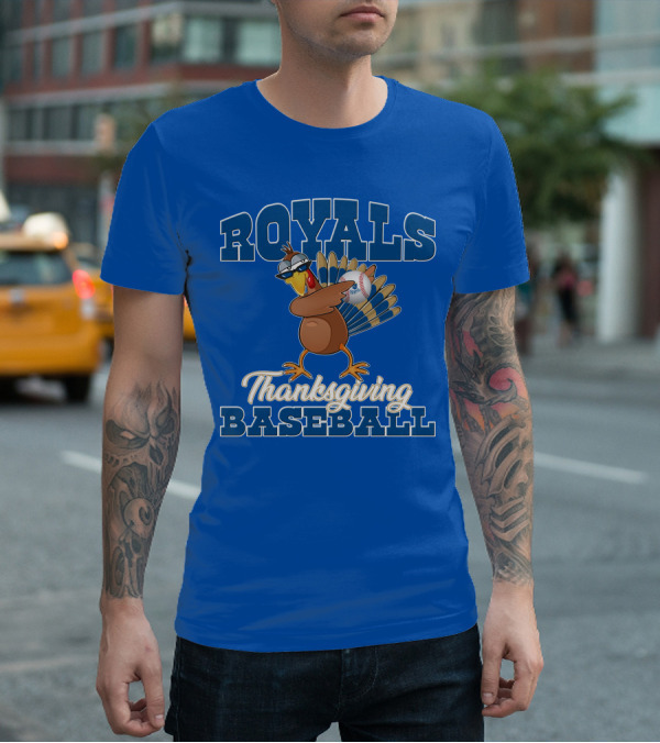 Royals Thanksgiving Baseball Turkey T-Shirt
