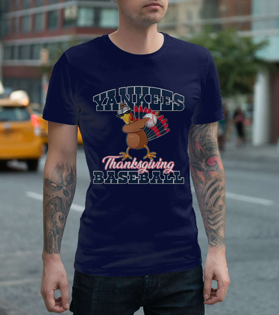 Yankees Thanksgiving Baseball Turkey T-Shirt