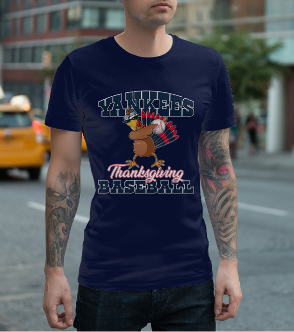 Yankees Thanksgiving Baseball Turkey T-Shirt