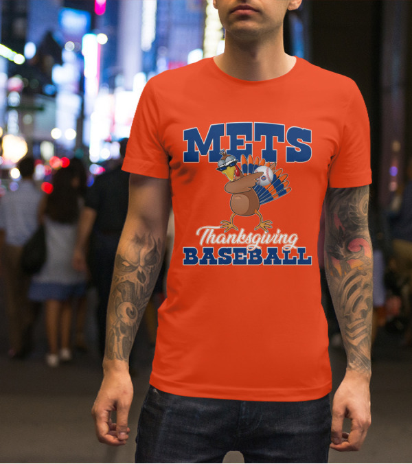Mets Thanksgiving Baseball Turkey T-Shirt